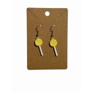 New Novelty Fashion Earrings  lollypop sucker candy yellow